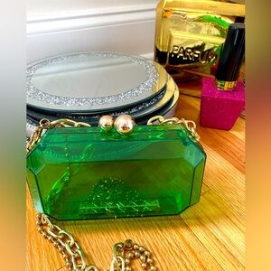 Emerald green jewel 💎 shaped acrylic purse